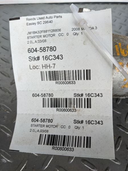 Starter Motor Fits 04-09 MAZDA 3 800633