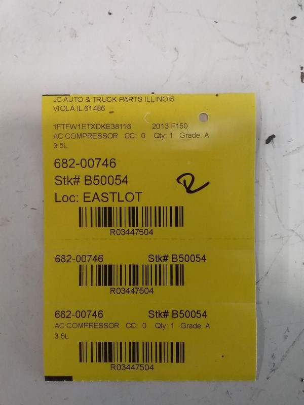 AC Compressor Turbo Fits 15-19 TRANSIT 150 3447504