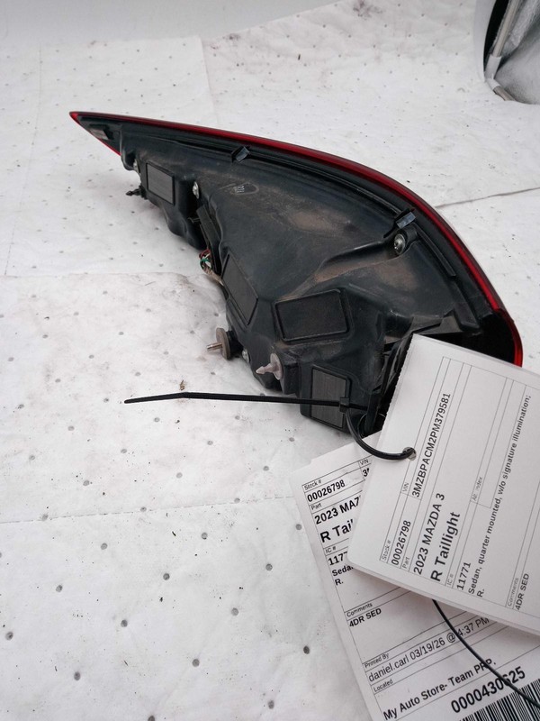 2023 MAZDA 3 Right Tail Light Assembly Grey 21000 Miles OEM Replacement