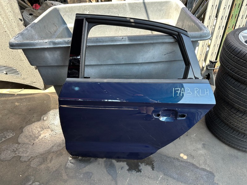 15-18 Audi A3 S3 Sedan REAR LEFT DRIVER SIDE DOOR SHELL Blue B9B9 OEM