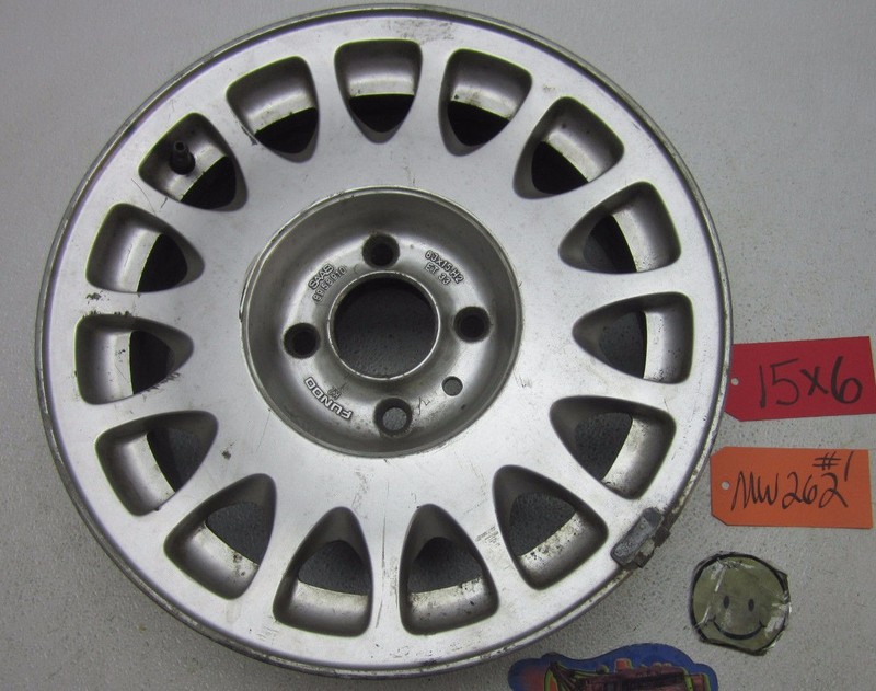 85-90 SAAB 9000 15 INCH X 6 ALUMINUM WHEEL RIM 8958910 SPARE ALLOY 15 HOLE 4 LUG