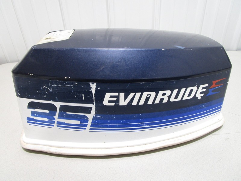0282234 Top Cowl Motor Cover Electric Start Johnson Evinrude 35 HP Blue