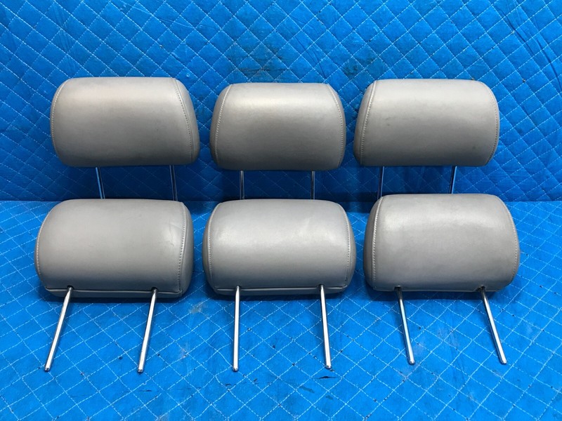 02-05 KIA SEDONA OEM FRONT REAR SEAT HEADREST GRAY LEFT RIGHT SET of 6 Leather