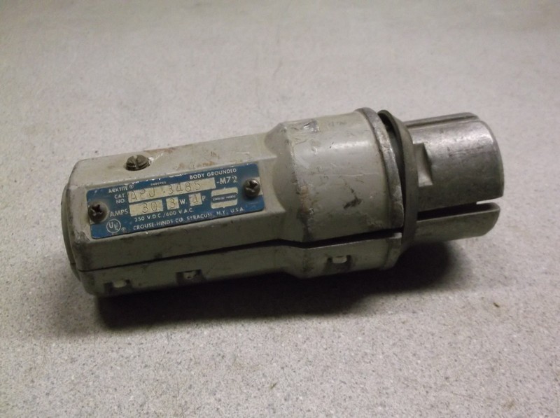Crouse Hinds APJ3485-M72 Arktite 30A 1HP 125-250VDC/600VAC Plug