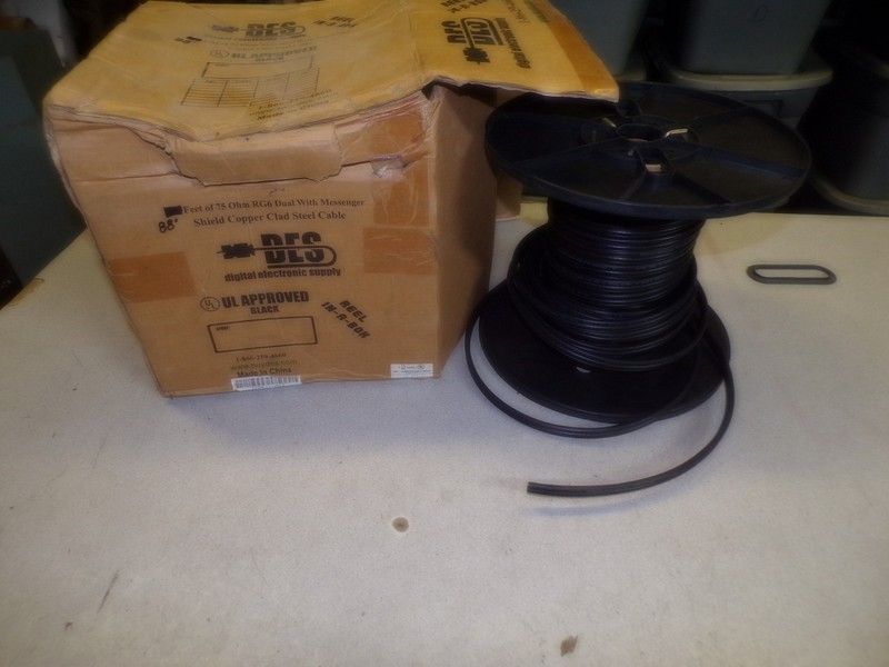 DES E309395 75 OHM RG6 Dual w/ Messenger Shield Copper Steel Cable 88'