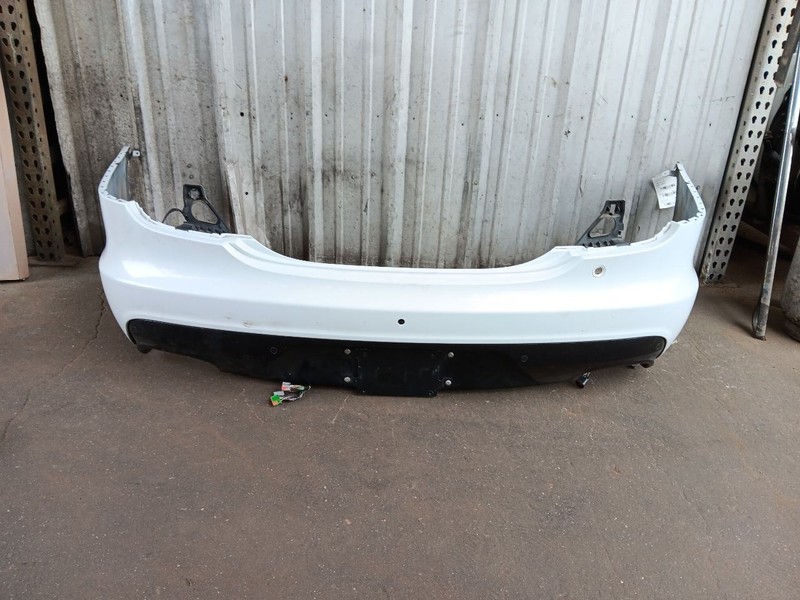 16-19 Jaguar X351 XJ XJR Rear Bumper Cover Assembly w/ Park Assist White OEM