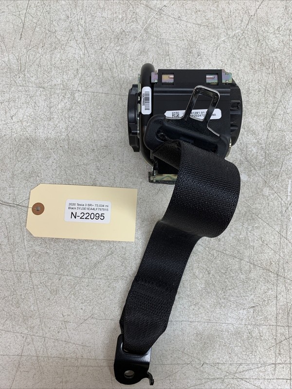 ⚡️17-23 TESLA MODEL 3 REAR 2ND SECOND ROW LEFT SIDE SEAT BELT BLACK 22095 B70