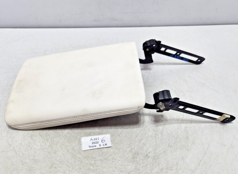 ✅ 2021-2023 OEM Tesla Model S Center Console Armrest Leather Cover White NOTE*