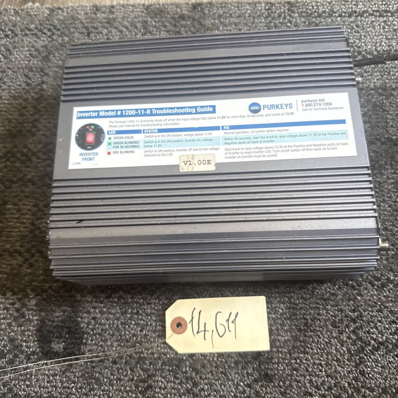 Purkeys DC To AC 1500 Watt Power Inverter - P/N 1200-11-8