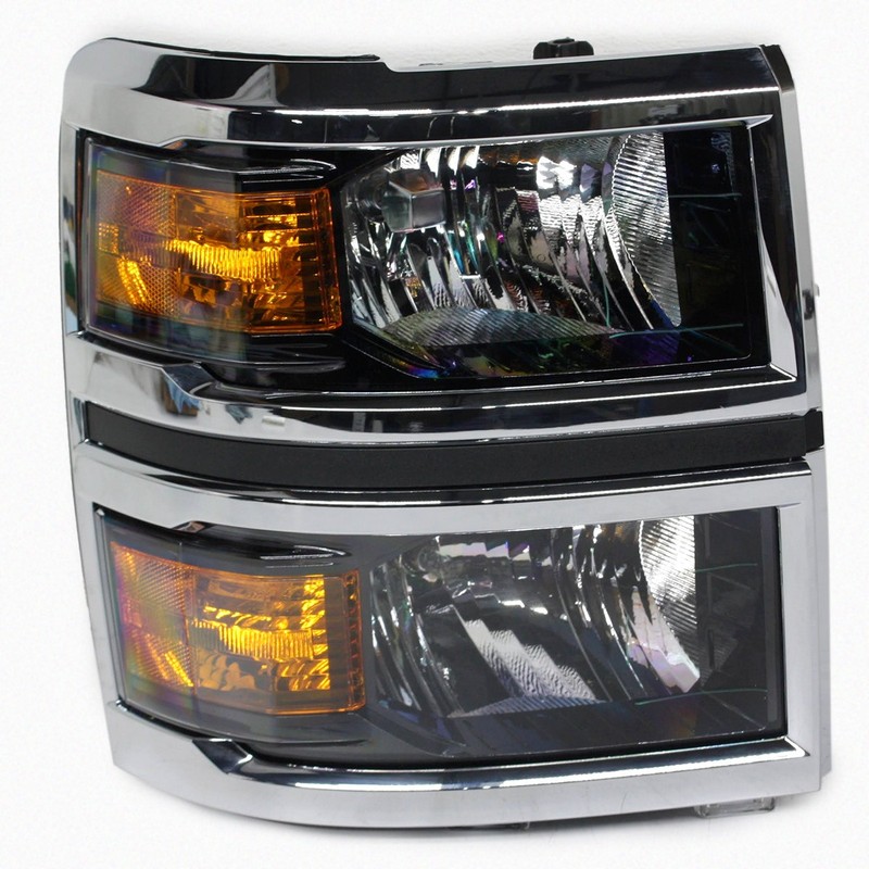 OEM Halogen Headlamp For Chevy Silverado 4500, 5500, 6500 HD Chrome Trim