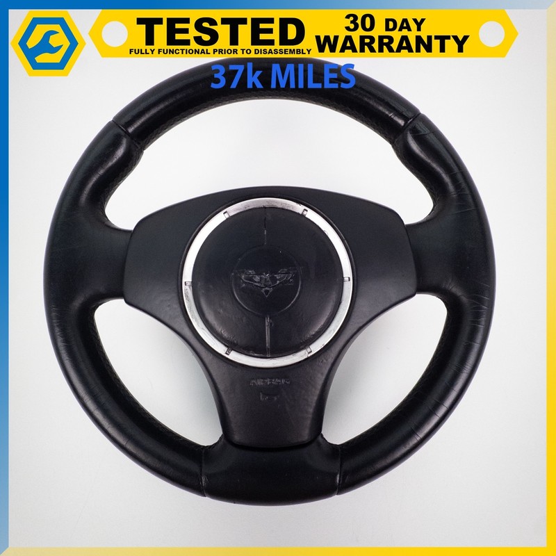 05-08 ASTON MARTIN DB9 V8 VANTAGE STEERING WHEEL BLACK ASSEMBLY OEM