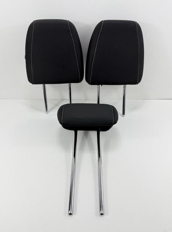 13-19 Ford Escape Rear 2nd Row Headrests Set of 3 Black Cloth w/ White Stitching