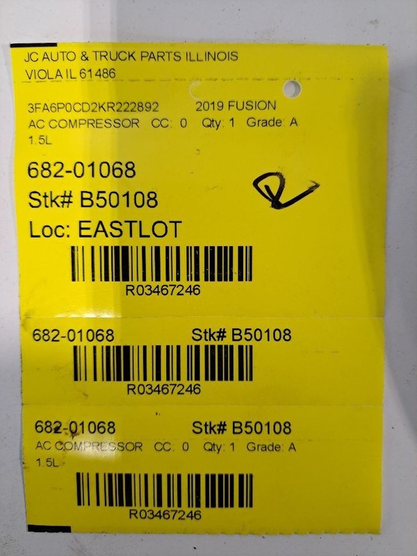 AC Compressor R134A Fits 13-20 FUSION 3467246