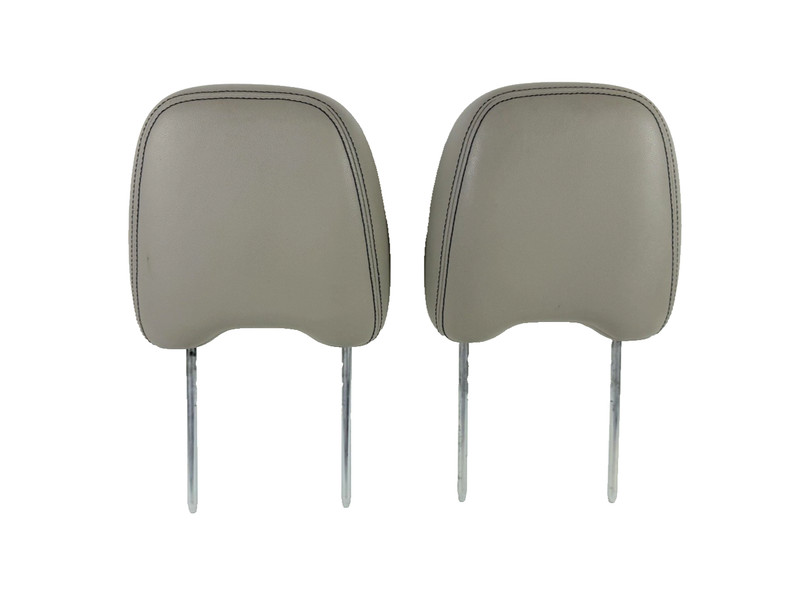 2007-2010 Ford Edge Front Seat Headrests Pair Leather Gray Medium Light OEM