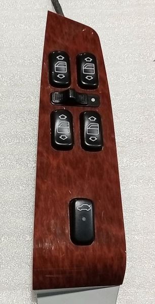 2000-2002 Mercedes S430 51023 Left Front Door Window Control w/ Wood Trim