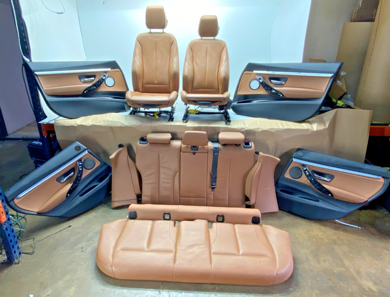 13-19 BMW F34 3/4 Series Saddle Brown Complete Interior Seat Door Panel Set OEM✅