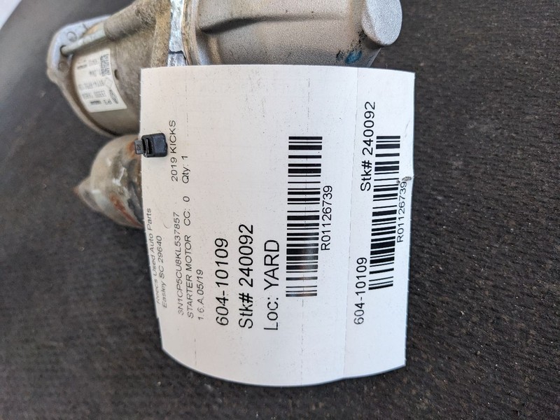 Starter Motor Fits 19-20 KICKS 1126739