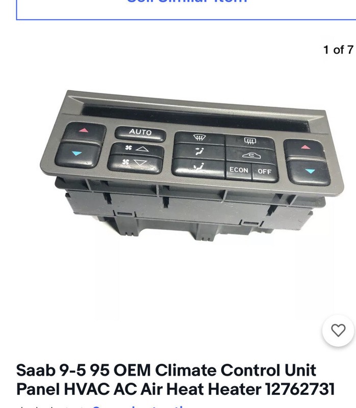 1999 99 Saab 9-5 95 48-68-501 Climate Control Panel Temperature Unit A/C Heater-