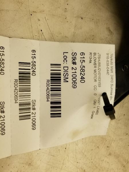 96 97 98 LEXUS LX450 REAR BLOWER MOTOR R134A BROKEN PLASTIC 1FZFE