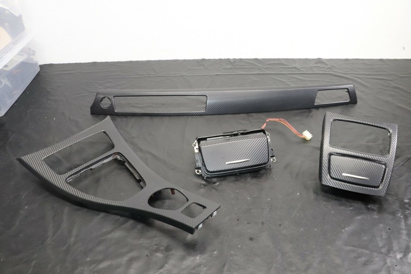 BMW E93 328 335 Dashboard Center Console Wood Trim Cover Set Carbon Style OEM ✅