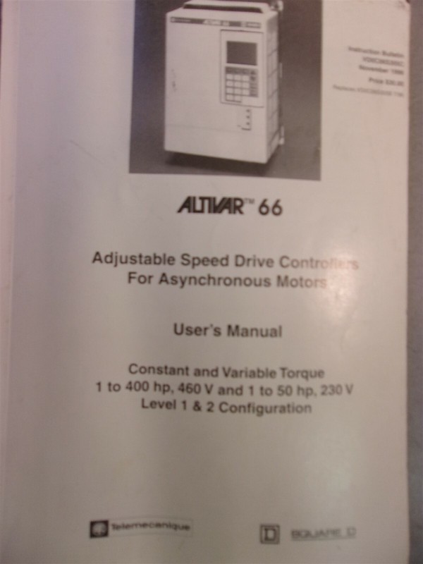 Altivar 66 User's Manual For Asynchronous Motors Level 1/2 *FREE SHIPPING*