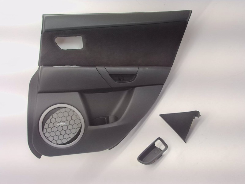 07-13 Mazda 3 Speed3 Turbo Passenger Right Rear Black Door Trim Panel