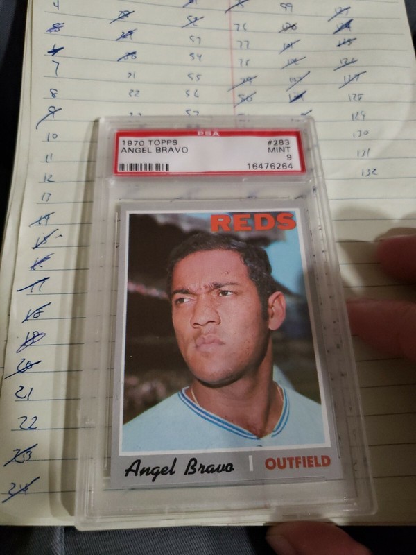 Angel Bravo 1970 Topps #283 PSA 9 MINT Cincinnati Reds VENEZUELAN HALL OF FAMER