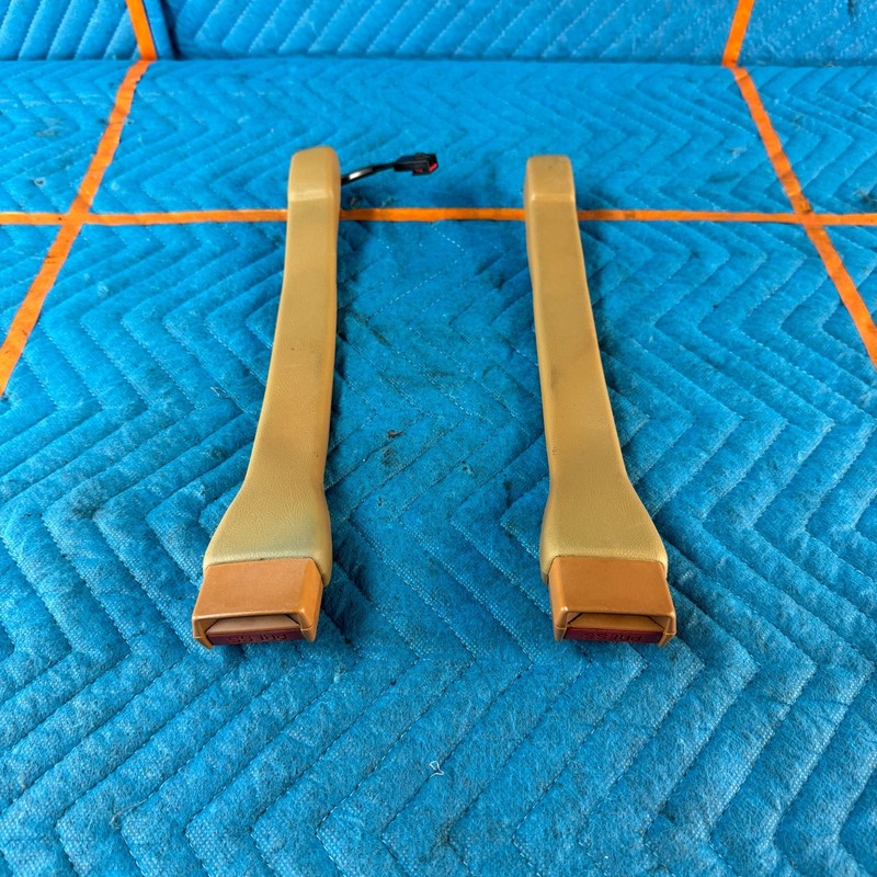 1989–1991 CHRYSLER TC MASERATI 46K Seat Belt Buckle Set Ginger Tan OEM