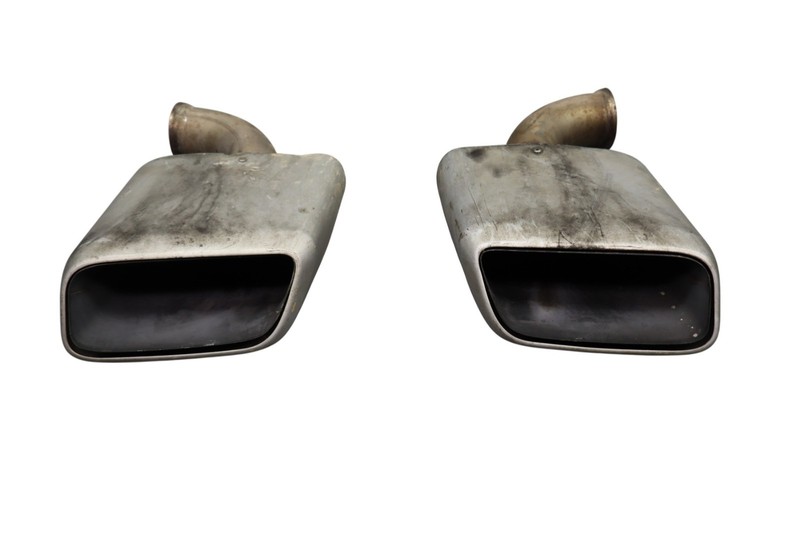 11-14 Porsche Cayenne 958 Left & Right Exhaust Mufflers Muffler Tips Set Oem