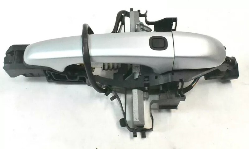 09-15 Jaguar XF X250 Rear Left Side Exterior Door Handle w/Bracket Silver OEM