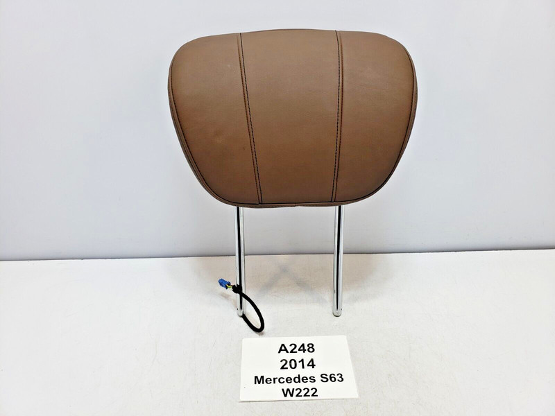 ✅14-17 OEM Mercedes W222 S63 Rear Right Passenger Headrest Nappa Leather Brown