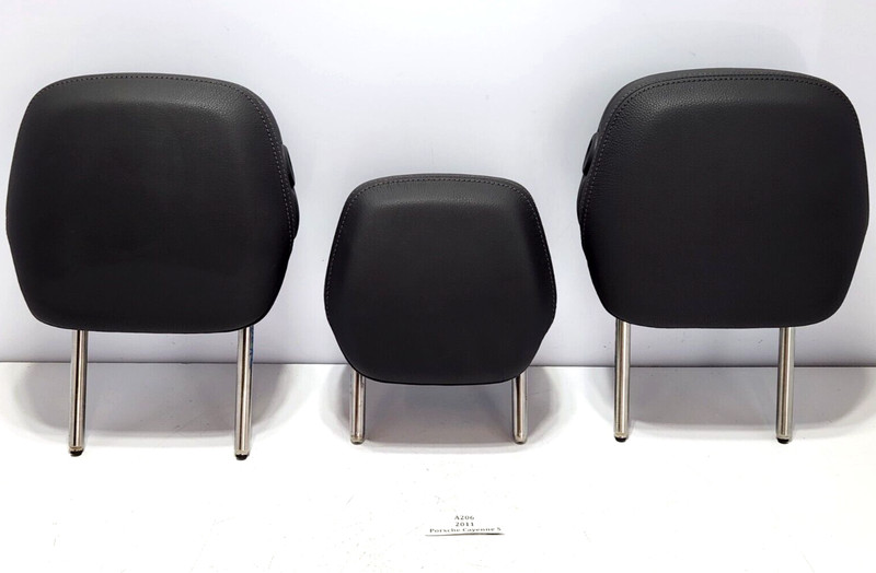 ✅ 11-18 OEM Porsche Cayenne S 958 Rear Left Right Center Headrest Leather SET *