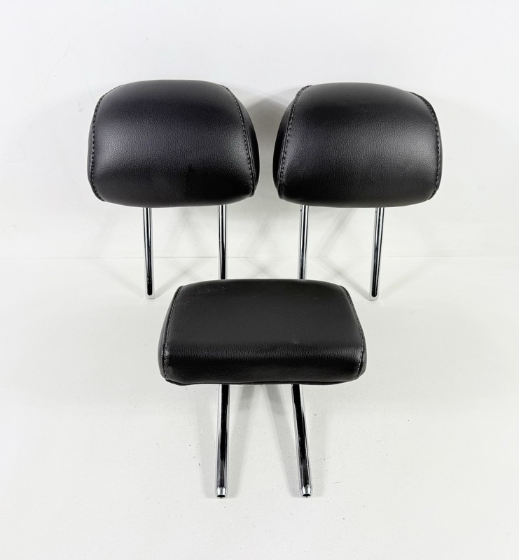 2013-2016 Ford Fusion Rear Back Seat Headrests Set Of 3 Black Leather OEM