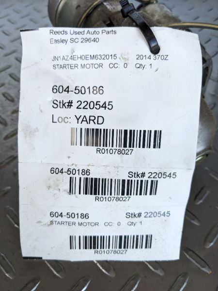 Starter Motor VQ37VHR Fits 09-20 370Z 1078027