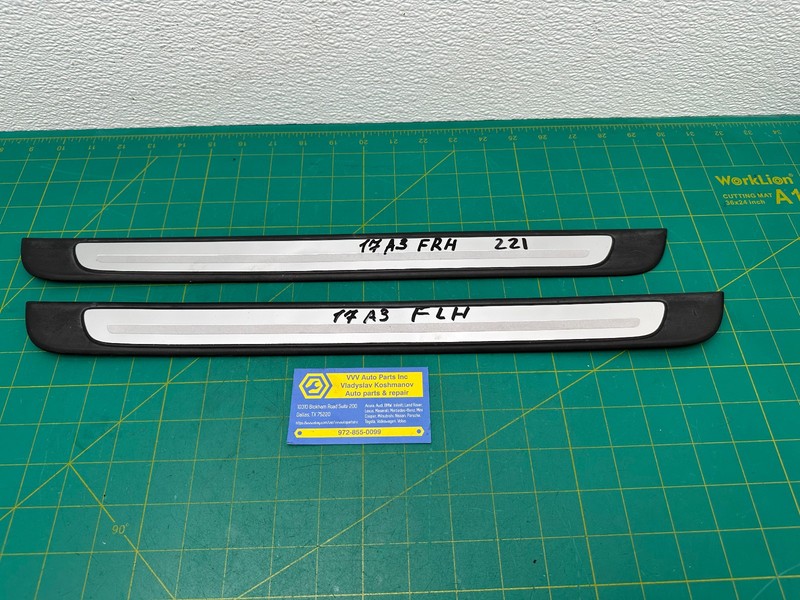 17-20 Audi A3 S3 FRONT RIGHT & LEFT DOOR SILL SCUFF TRIM PLATE COVER PAIR OEM