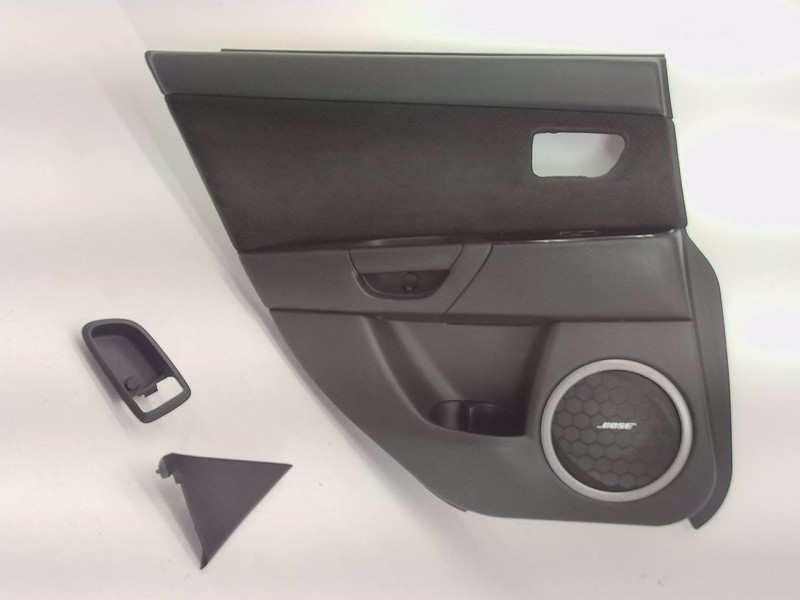 07-13 Mazda 3 Speed3 Turbo Driver Left Rear Black Door Trim Panel