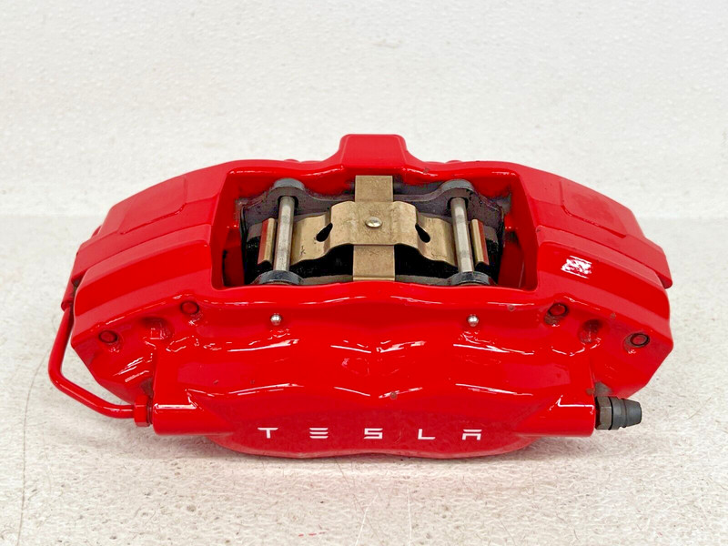 ⭐2012-2016 TESLA MODEL S REAR BREMBO BRAKE CALIPER SPORT RED W/ PADS OEM LOT2TP
