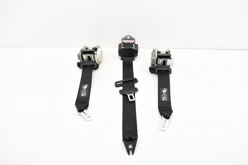 2007 BMW E90 328xi REAR LEFT RIGHT CENTER SEAT BELT SET OEM BLACK KW61