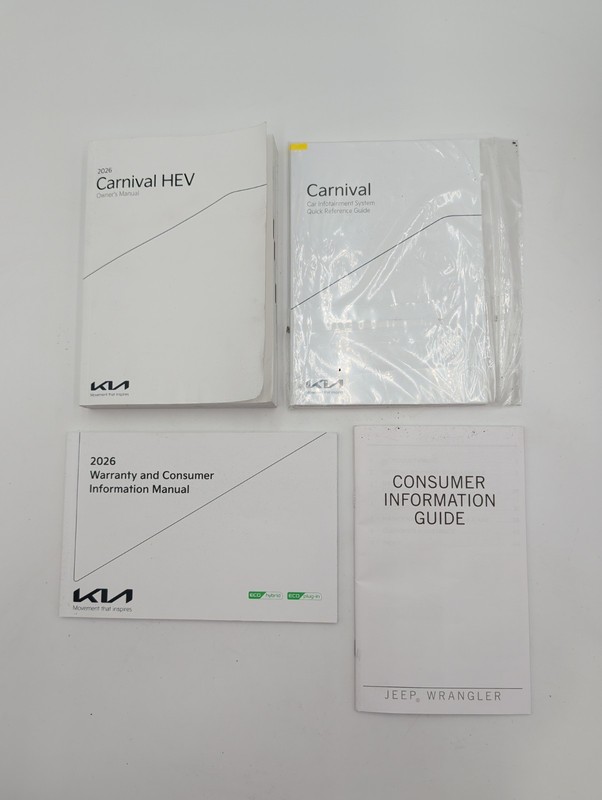 2026 Kia Carnival HEV Owners Manual With Quick Reference Guide & Free Shipping