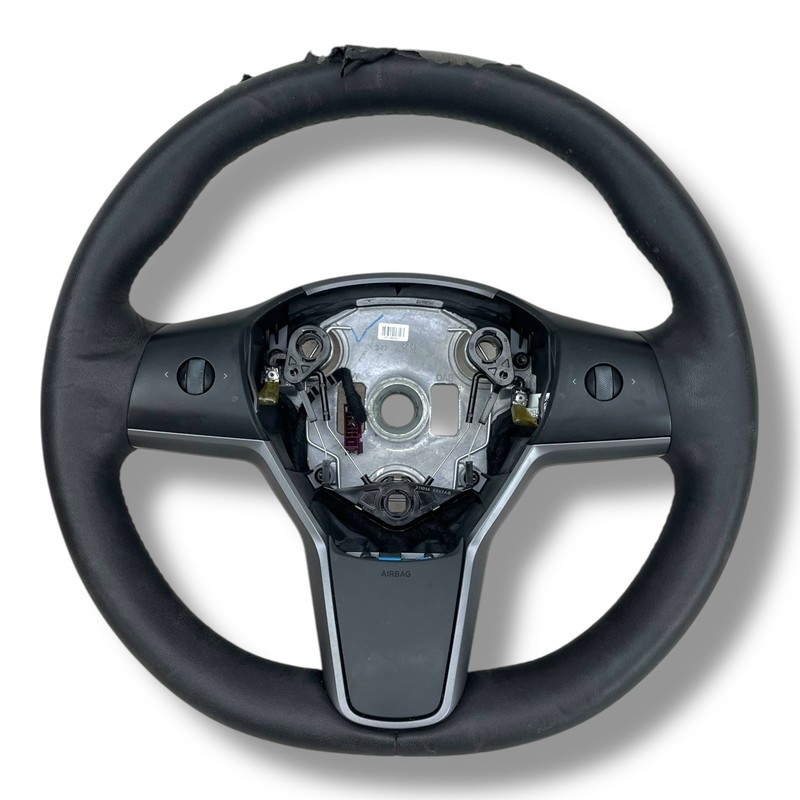 2017-2025 Tesla Model 3 Y Steering wheel heated leather black OEM 1490214-00-B