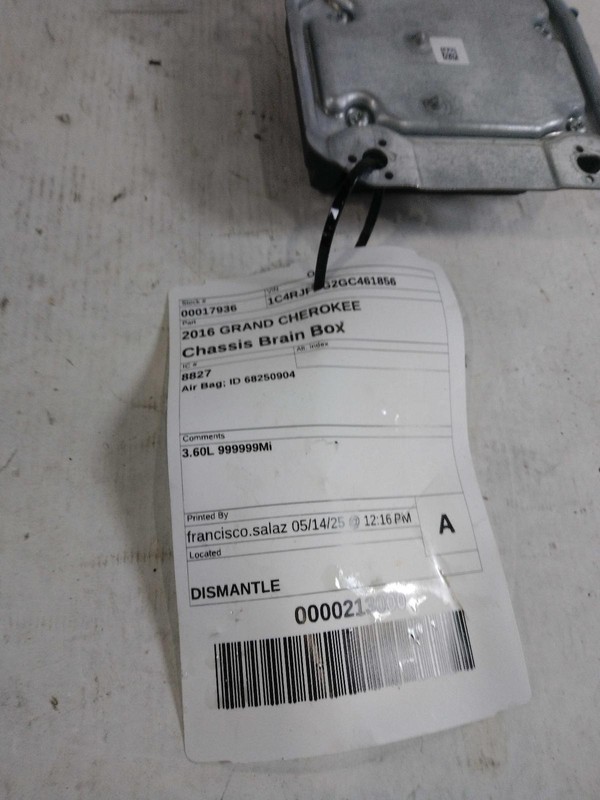 Used Air Bag Module fits: 2016 Jeep Grand cherokee Air Bag ID 68309533 Grade A