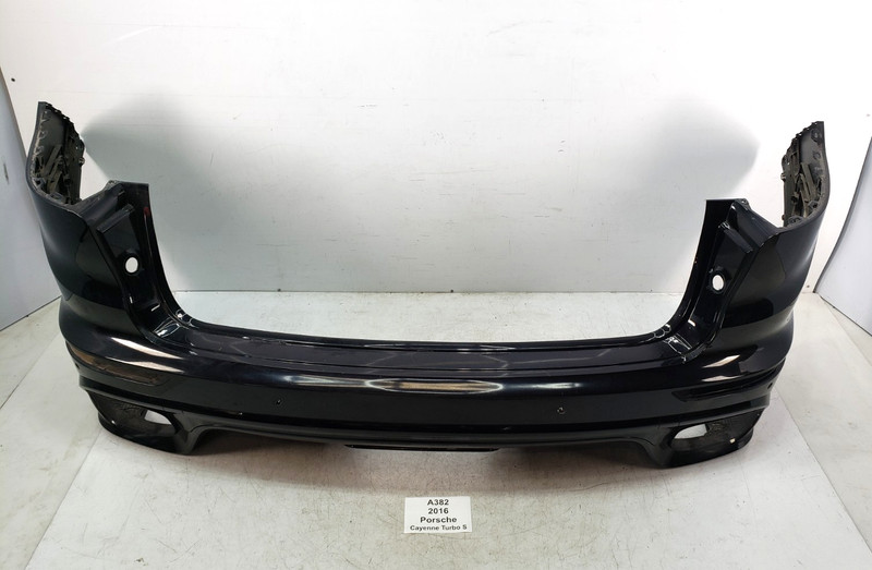 ✅15-18 OEM Porsche Cayenne Turbo S 958 Rear Bumper Cover Panel Black W/ Diffuser