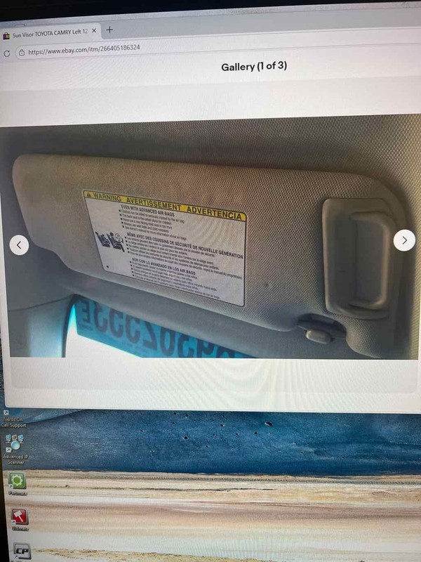 Sun Visor TOYOTA CAMRY Left 12 13 14 15 16 17
