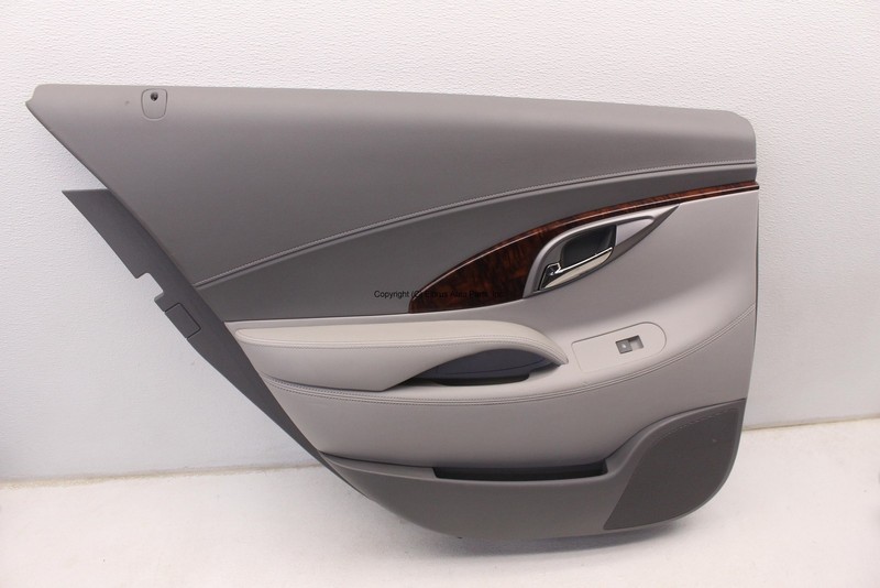 BUICK LACROSSE 10-13 REAR DRIVER DOOR TRIM PANEL TITANIUM W/O PREMIUM AUDIO OEM