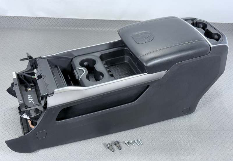 ✅ 19-26 RAM 1500 5th LARAMIE FLOOR CENTER CONSOLE BLACK ARMREST STORAGE USB AUX