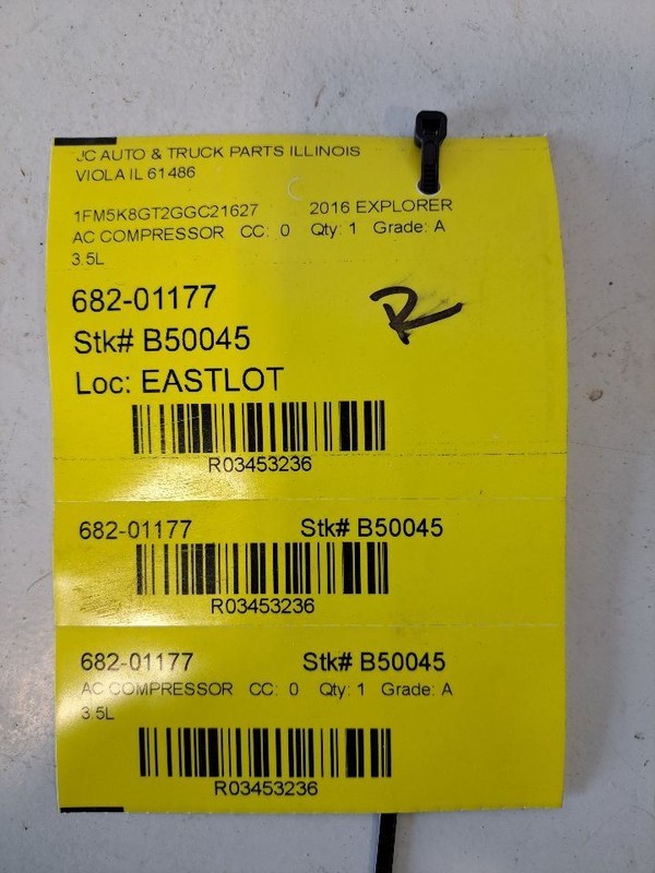 AC Compressor With Turbo Fits 13-19 EXPLORER 3453236