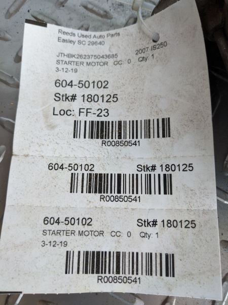 Starter Motor Fits 06-17 LEXUS IS350 850541