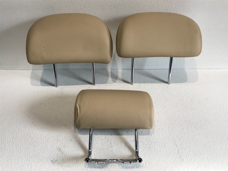 07-08 Lexus LS460 Front Rear Seat Headrests Set of 3 OEM Tan LA00