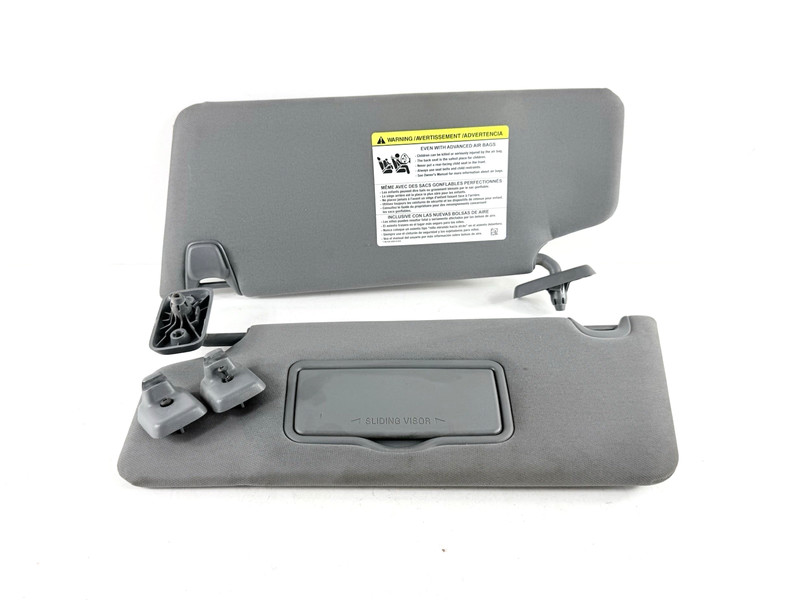 2009-2014 Ford F-150 Driver Passenger Sliding Sun Visors Lighted STEEL GRAY OEM