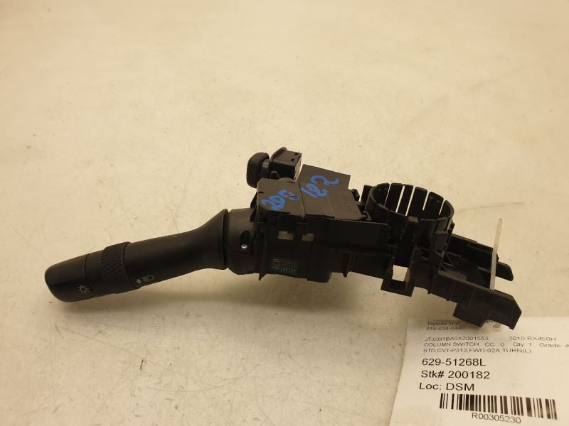 10 11 12 LEXUS RX450H DRIVER LEFT TURN SIGNAL COLUMN SWITCH US MARKET